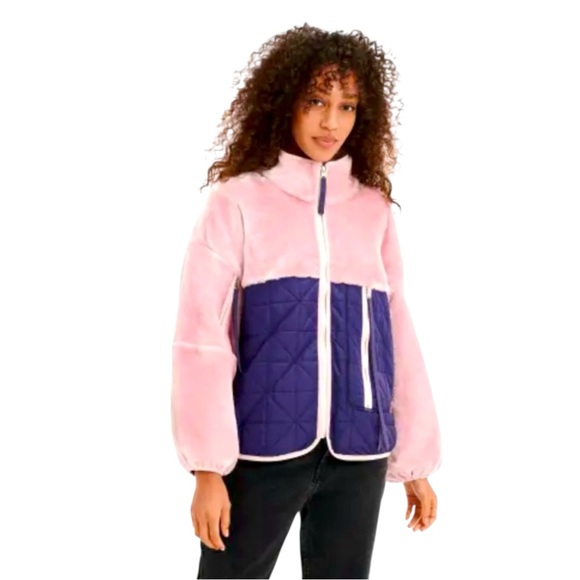 UGG Marlene Fitted Quilted Fleece Jacket in Pink / Purple Size Medium — COZY!!! - Picture 1 of 12